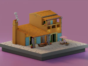 Греческий Дом 3D Модель