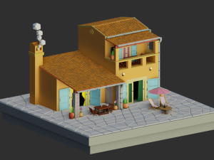 Greek House Modello 3D