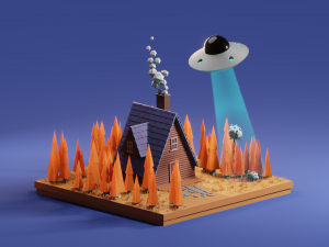 UFO scene Modèle 3D