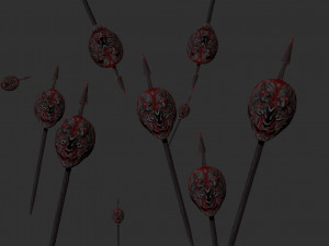 head on a spear 3D 模型