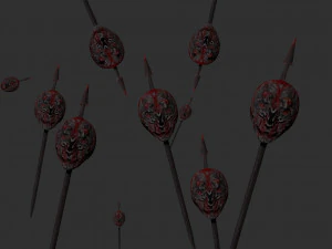 槍に頭を突きつける 3Dモデル