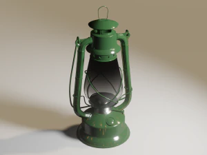 Old kerosene lantern low-poly 3D Model