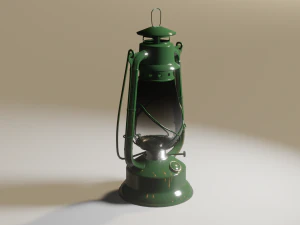 Old kerosene lantern low-poly 3D Model