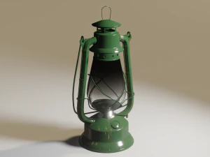Old kerosene lantern low-poly 3D Model