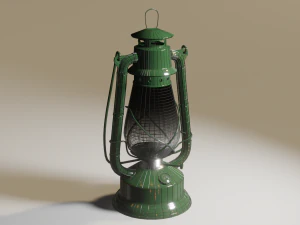 Old kerosene lantern low-poly 3D Model