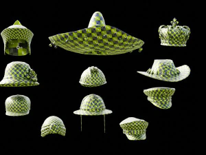 20 Different Hats 3D Model