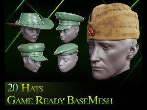 20 Different Hats 3D 模型