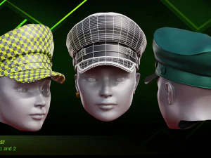 20 Different Hats 3D Model
