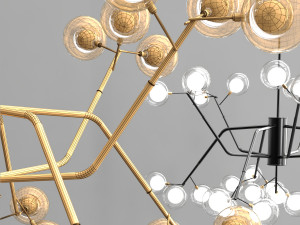 nordic style magic bean chandelier 3D मॉडल