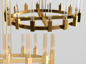 villa restaurant pendant chandelier 3D Model
