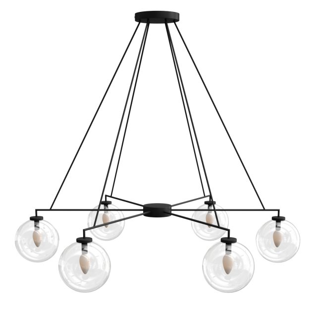 claremont glass globe round chandelier Modèle 3D .c4d .max .obj .3ds .fbx .stl .blend 