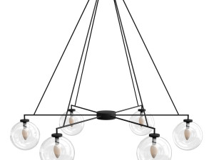 claremont glass globe round chandelier Modelo 3D