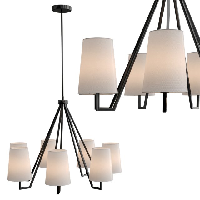 carson forged-iron 7-arm chandelier Modelo 3D .c4d .max .obj .3ds .fbx .stl .blend 