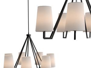 carson forged-iron 7-arm chandelier 3D 모델