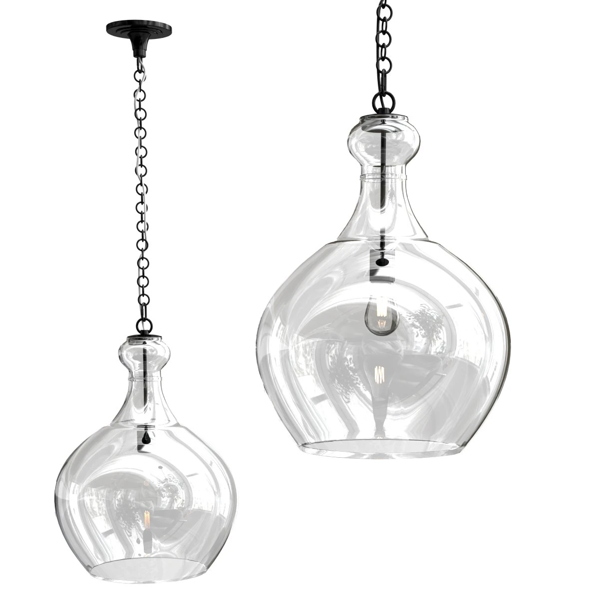 flynn recycled glass pendant 3D Model .c4d .max .obj .3ds .fbx .stl .blend 