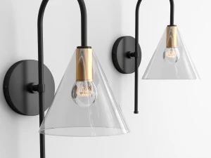claremont flared glass sconce 3D Model