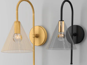 claremont flared glass sconce 3D Model