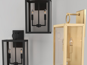 manor glass iron sconce 3D Модель