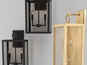 manor glass iron sconce 3D Model
