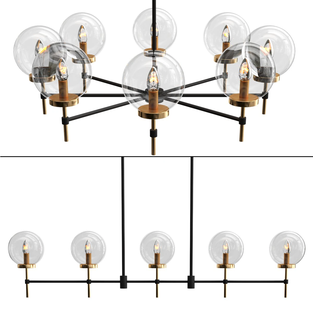 glass chandelier collection 3D Model .c4d .max .obj .3ds .fbx .stl .blend
