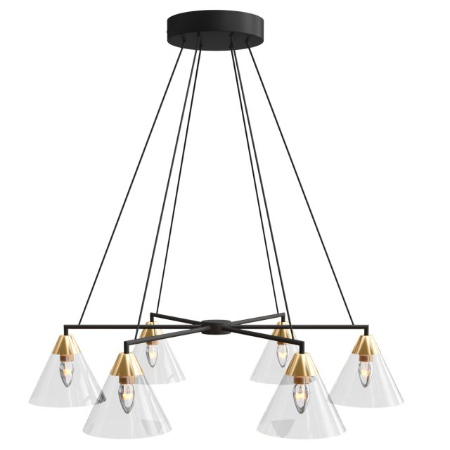claremont flared glass round chandelier 3D Model .c4d .max .obj .3ds .fbx .stl .blend 
