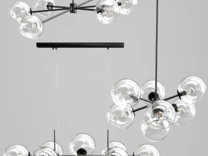 staggered glass collection 3D Model