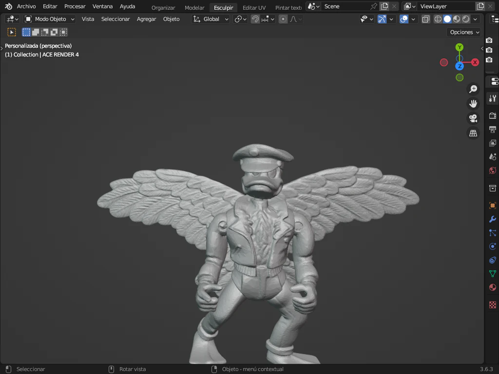 ACE DUCK TMNT 3D Print Model .c4d .max .obj .3ds .fbx .stl .blend 