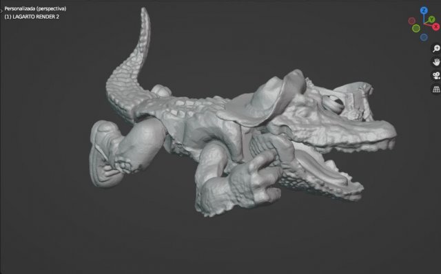 LEATHERHEAD TMNT VINTAGE 3D Print Model .c4d .max .obj .3ds .fbx .stl .blend 