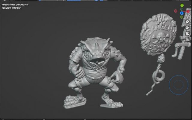TMNT NAPOLEON BONAFROG VINTAGE Model Cetak 3D .c4d .max .obj .3ds .fbx .stl .blend 