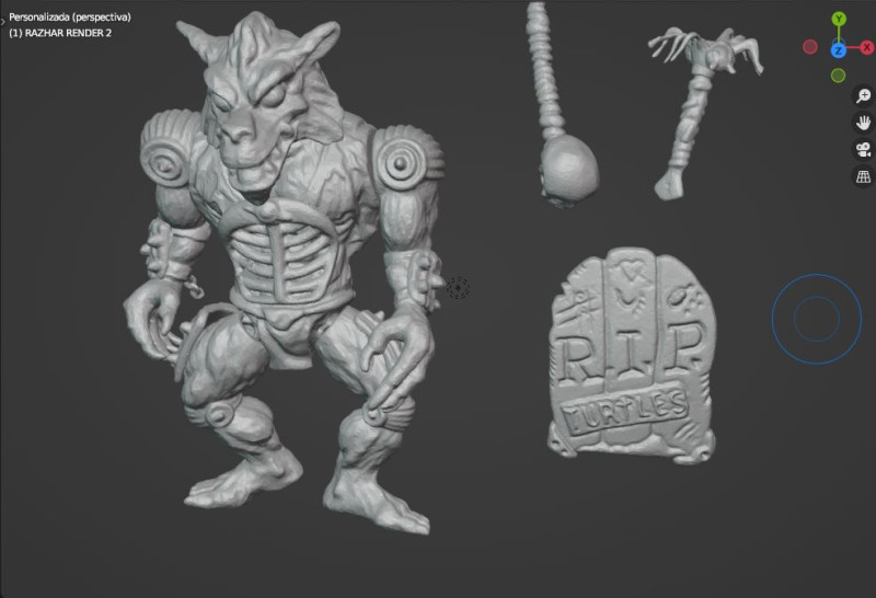 RAZHAR TMNT VINTAGE 3D 打印模型 .c4d .max .obj .3ds .fbx .stl .blend 