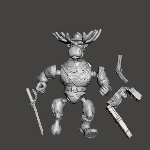TMNT MONTY MOOSE VINTAGE 3Dプリントモデル .c4d .max .obj .3ds .fbx .stl .blend 