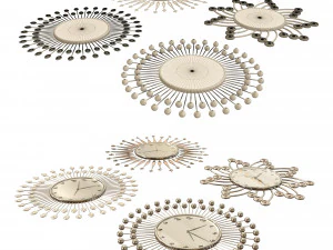 wall clock set 3D Model
