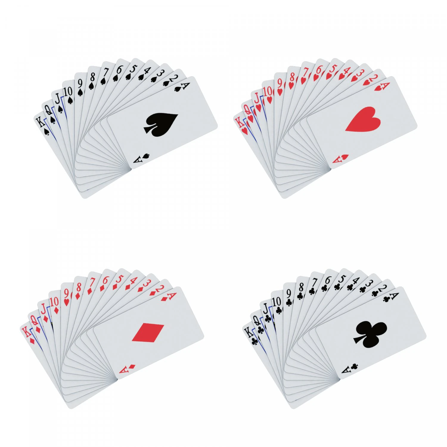 playing cards 3D Model .c4d .max .obj .3ds .fbx .stl .blend