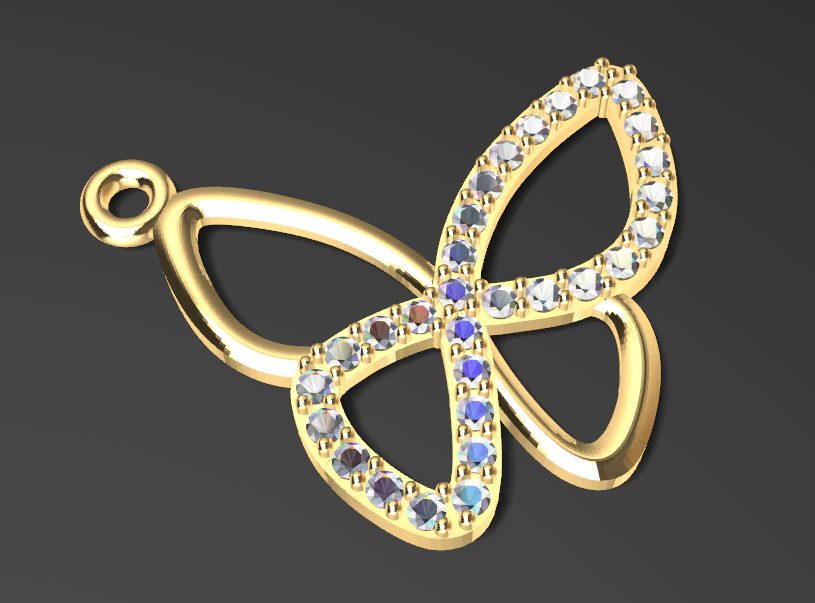 butterfly pendant 3d print model 3D Print Model .c4d .max .obj .3ds .fbx .stl .blend