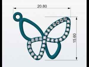 butterfly pendant 3d print model Modelo de impresión 3D