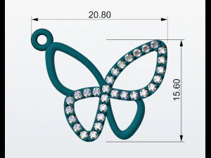 butterfly pendant 3d print model 3D Print Model