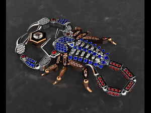pendant scorpion with diamonds 3d print model 3D Print Model