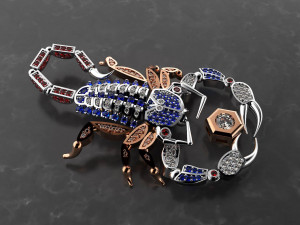 pendant scorpion with diamonds 3d print model Modelo de Impressão 3D