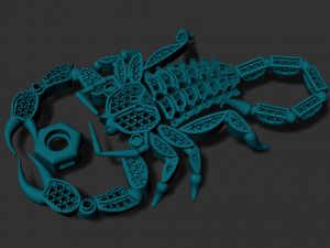 pendant scorpion with diamonds 3d print model Modelo de Impressão 3D