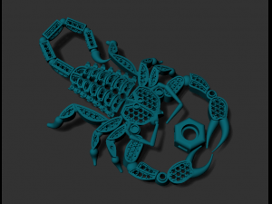 pendant scorpion with diamonds 3d print model Modelo de Impressão 3D