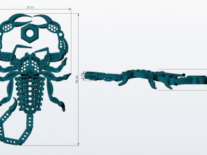 pendant scorpion with diamonds 3d print model Modelo de Impressão 3D