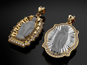 irgins pendant with diamonds 3d print model 3Dプリントモデル