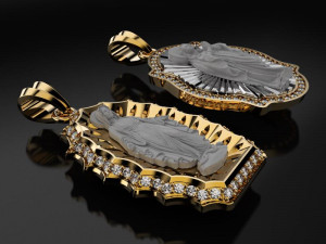 irgins pendant with diamonds 3d print model 3D 打印模型