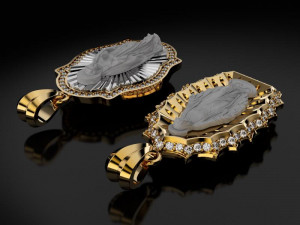 irgins pendant with diamonds 3d print model 3D 打印模型