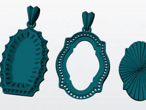 irgins pendant with diamonds 3d print model 3D Print Model