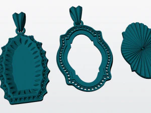 irgins pendant with diamonds 3d print model 3D Print Model