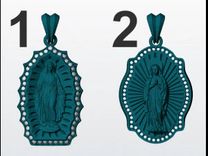 irgins pendant with diamonds 3d print model 3D Print Model