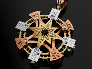 compass rose pendant 3d print model 3D Baskı Modeli