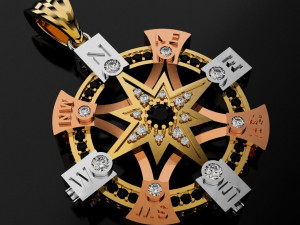compass rose pendant 3d print model 3D Baskı Modeli