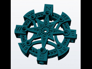 compass rose pendant 3d print model 3D Baskı Modeli